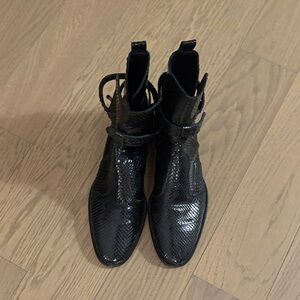 Jimmy Choo Black Textured Boots